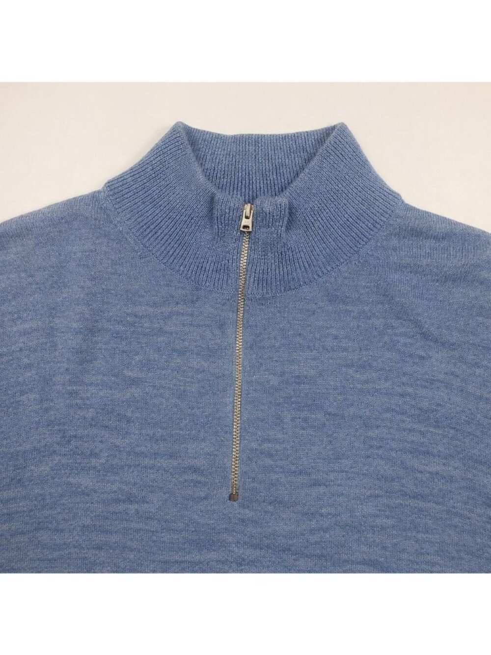 J.Crew Factory Machine-Washable Merino Blend Half-Zip Sweater Men’s Large Blue - Picture 12 of 16